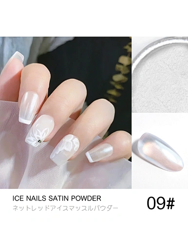Ice Transparent White Pearls Mirror Effect Nail Pigment